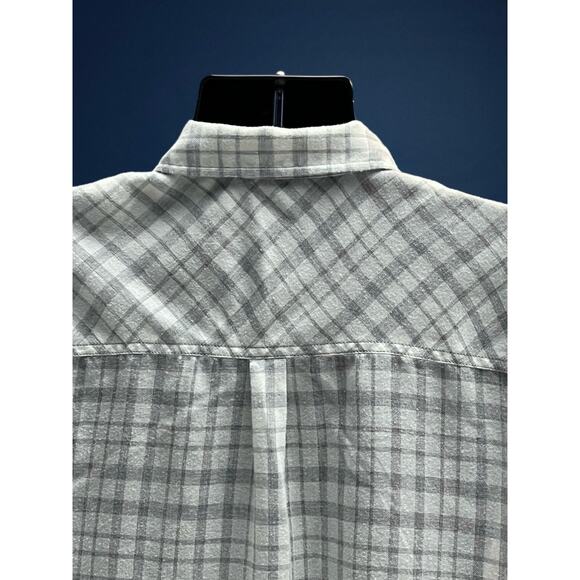 Calvin Klein Jeans Men’s XXL Plaid Button-Up Shirt – Gray White Long Sleeve - Picture 6 of 9